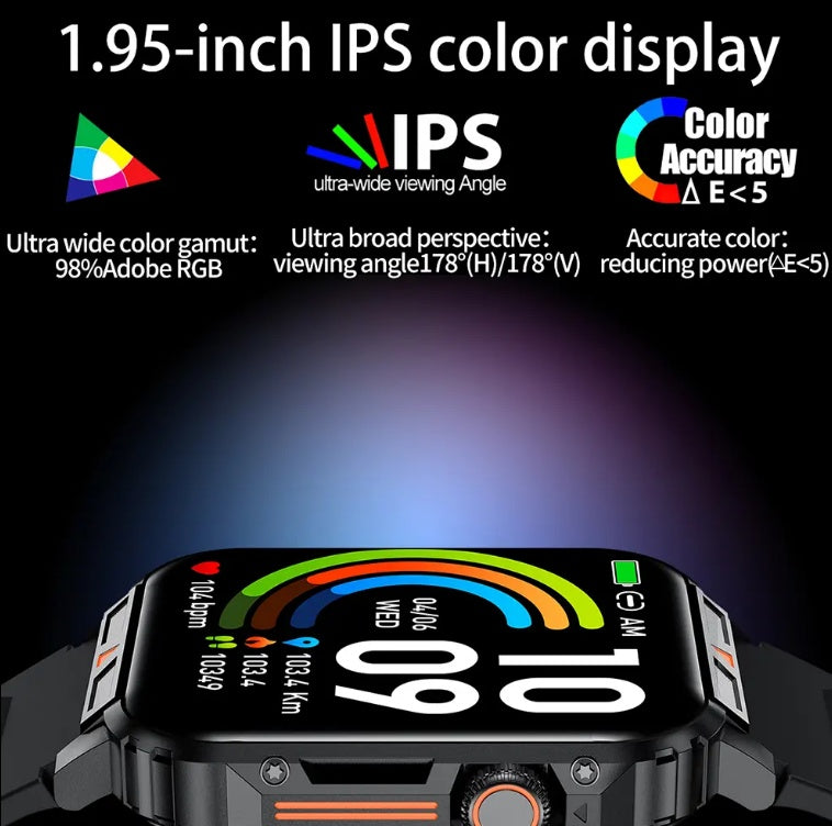 Outdoor Sports Square Smartwatch Answer Call Big Battery Fitness Tracker Waterproof For IOS Android