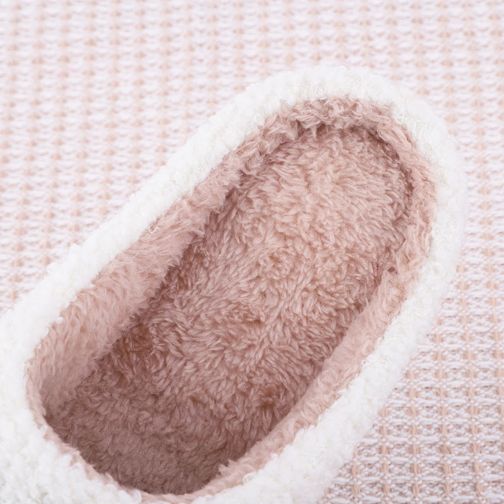 Elk Cotton Slippers Non-Slip Cute Cartoon Flat Thermal Indoor Plush Shoes