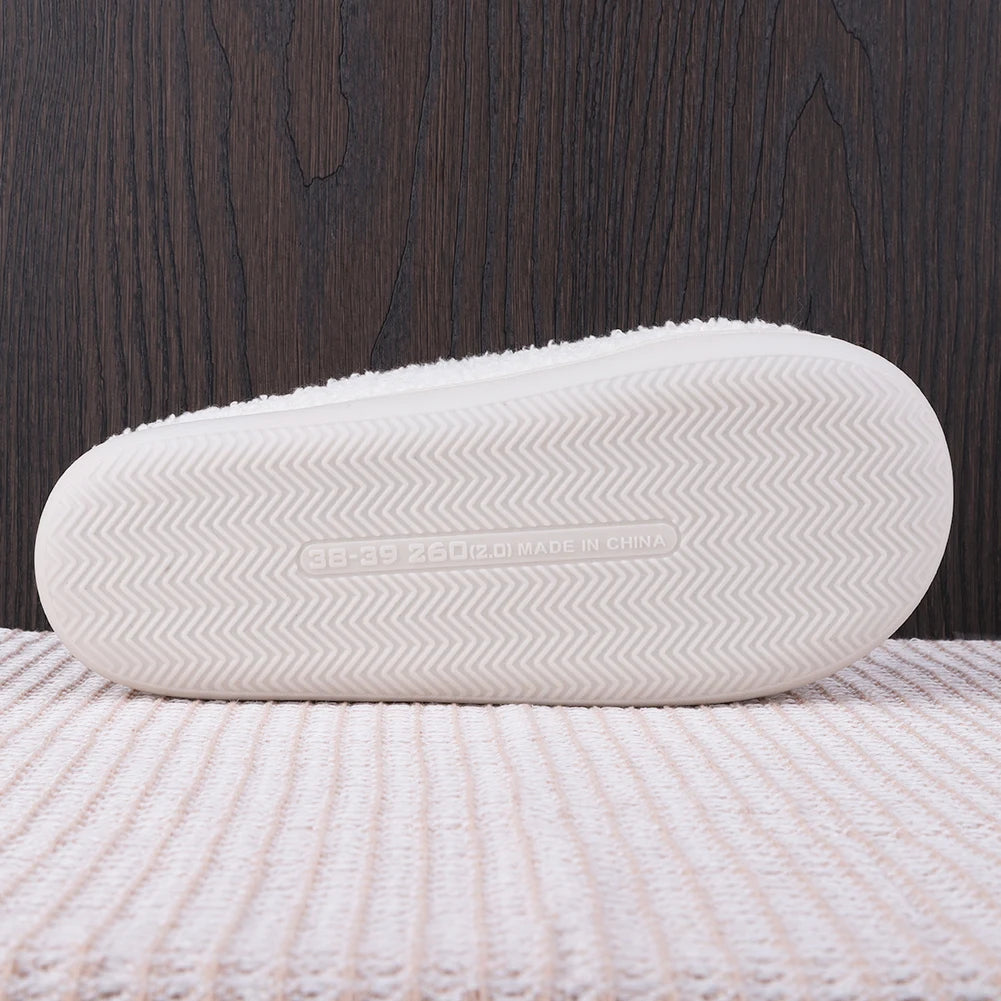 Elk Cotton Slippers Non-Slip Cute Cartoon Flat Thermal Indoor Plush Shoes