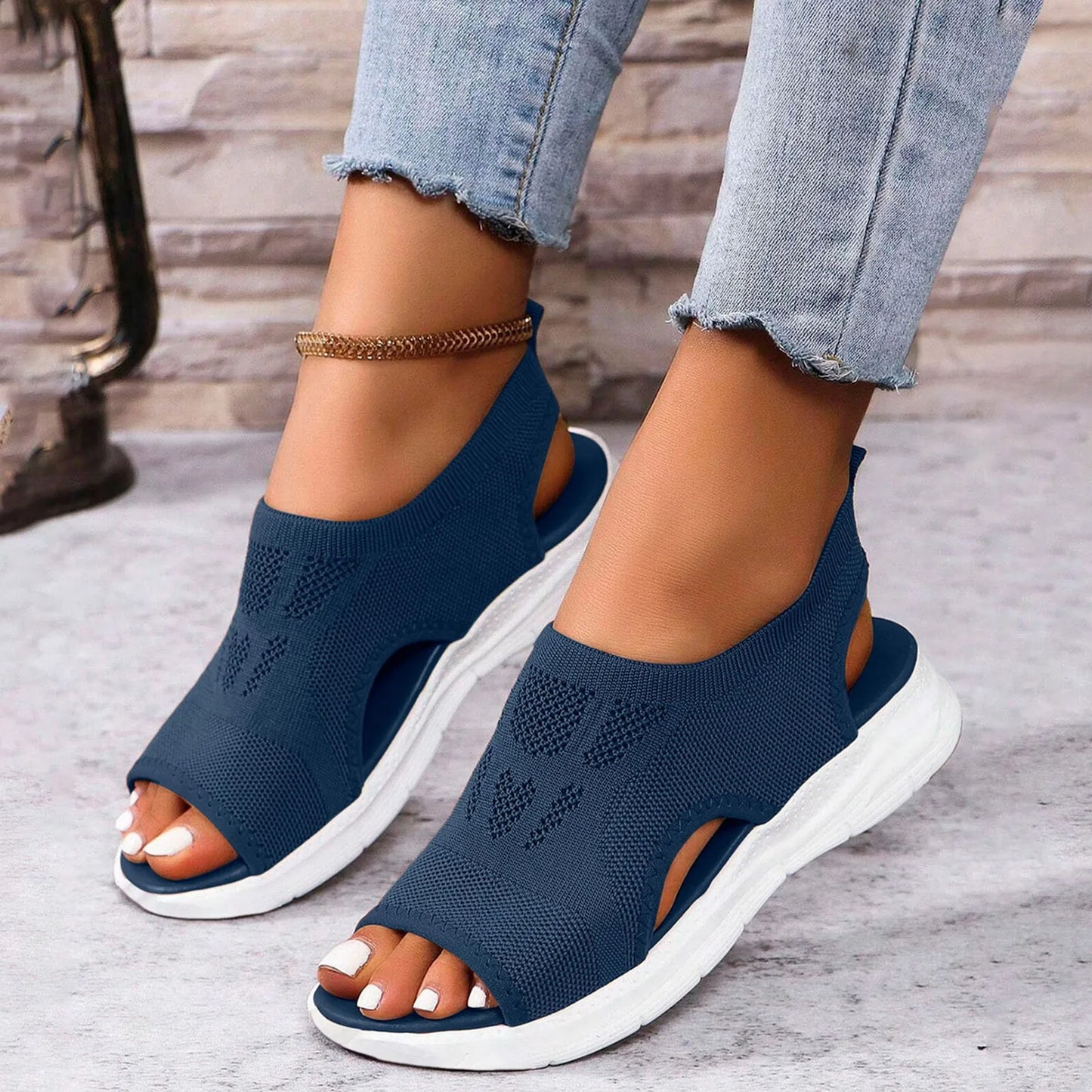 Women's Breathable Orthopedic Sandals Non Slip Comfortable Walking Hollow Sports Platform Sandals