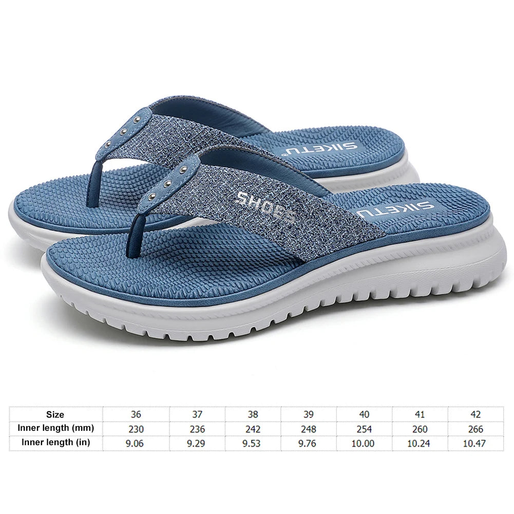 Women's Wedge Sandals Comfortable Thong Slippers Casual Summer Beach Sandals Sports for Summer Indoor Outdoor