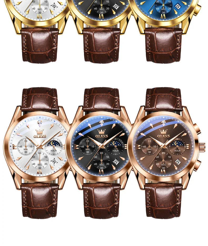 OLEVS 3609 Men's Watch High Quality Multi functional Waterproof Luminescent Quartz Watch Luxury Brand Men's Watch Montre Homme