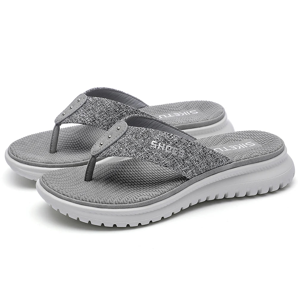 Women's Wedge Sandals Comfortable Thong Slippers Casual Summer Beach Sandals Sports for Summer Indoor Outdoor