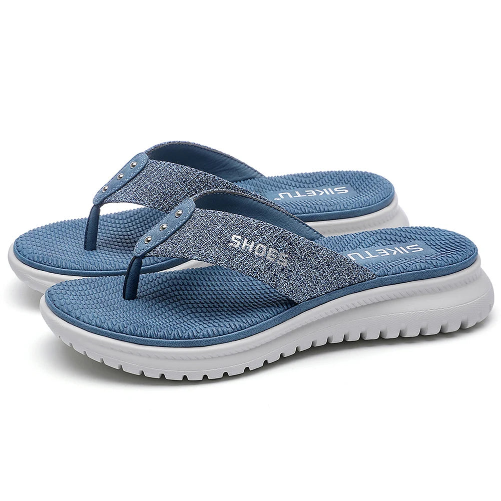 Women's Wedge Sandals Comfortable Thong Slippers Casual Summer Beach Sandals Sports for Summer Indoor Outdoor