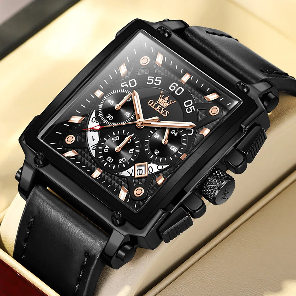 OLEVS Luxury Men Watch Waterproof Square Watch for Men Luminous Top Brand Quartz Wristwatch Fashion watch man luxury original
