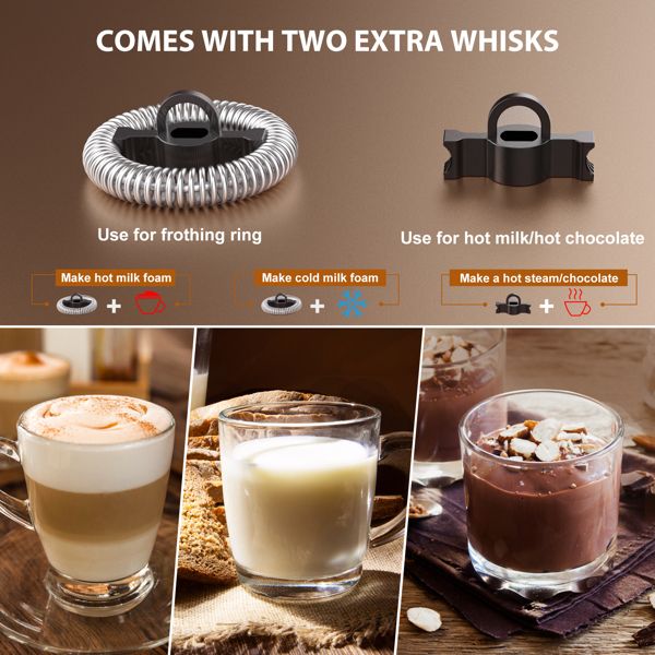 Electric Warmer with Touch Screen, BIZEWO 4 IN 1 Automatic Stainless Steel Steamer for Coffee , Latte, Hot Chocolates