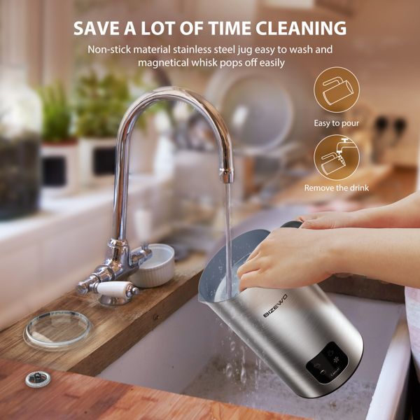 Electric Warmer with Touch Screen, BIZEWO 4 IN 1 Automatic Stainless Steel Steamer for Coffee , Latte, Hot Chocolates