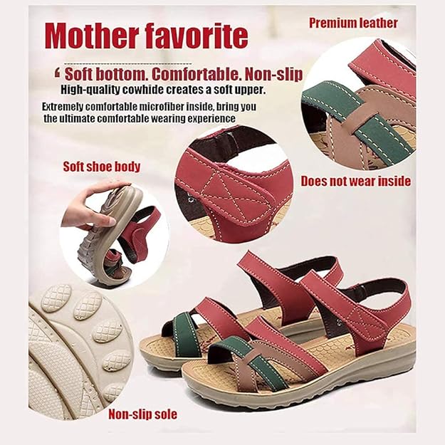 Sandals Soft Leather Flat Beach Sandals