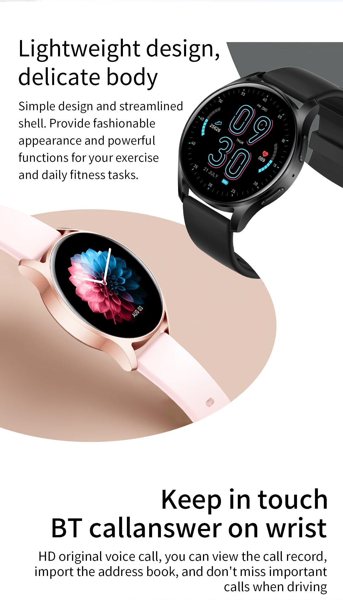 Trendy Smart Watch, Smart Watch For Men And Women, Make answer Calls, Wireless Smart Watch