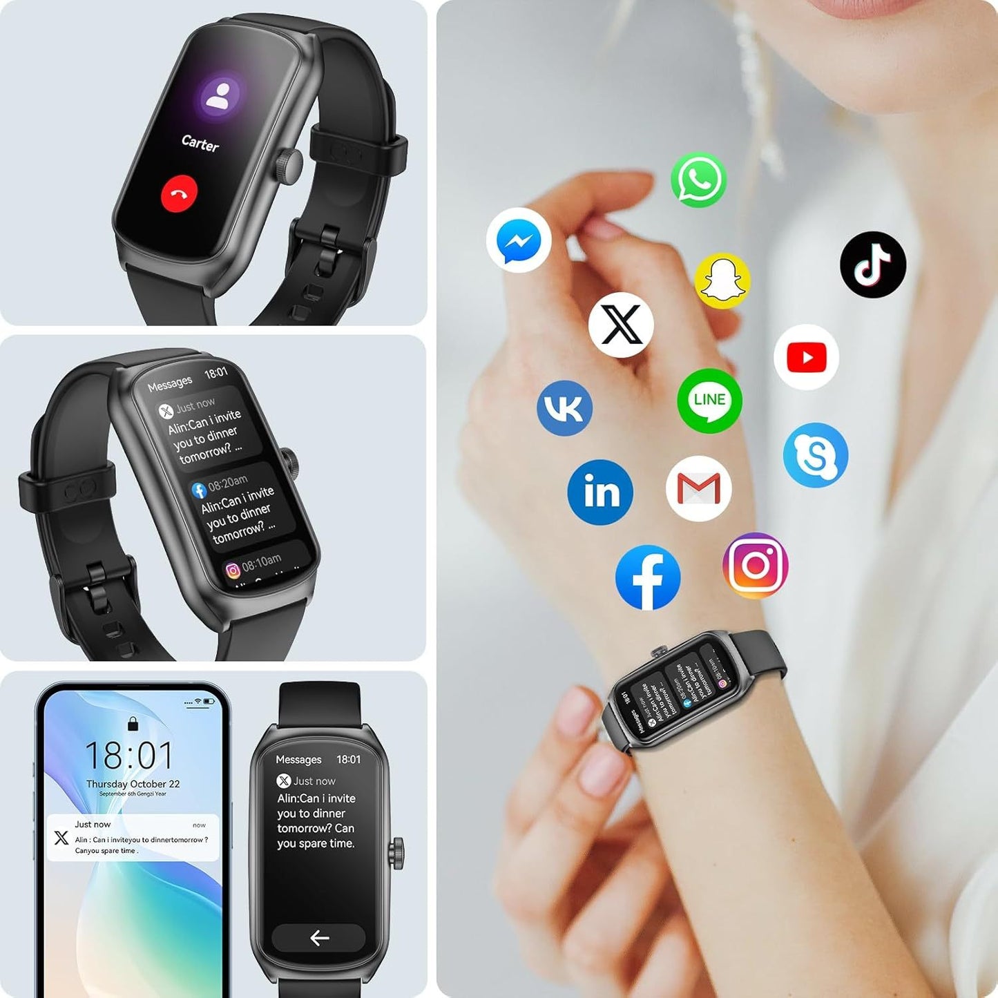 Unisex Fitness Tracking Smartwatch With Heart Rate, Blood Oxygen And Sleep Monitoring, Waterproof Function, Pedometer, Swimming Health Activity Tracking