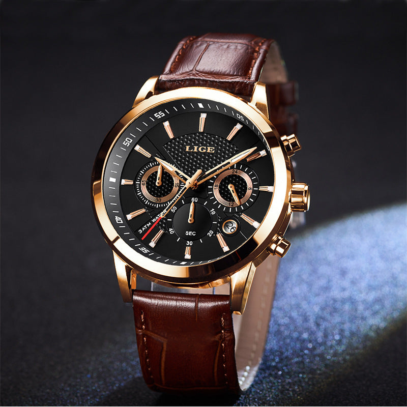 LIGE Men Fashion Sport Quartz Clock Men's Watches