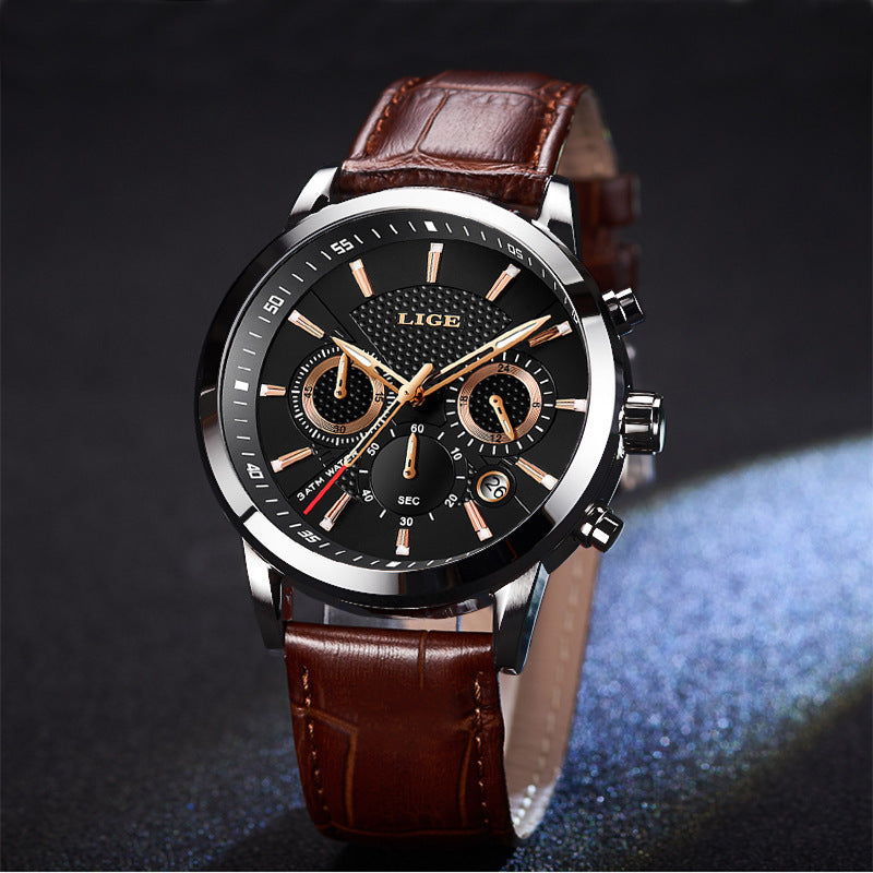 LIGE Men Fashion Sport Quartz Clock Men's Watches