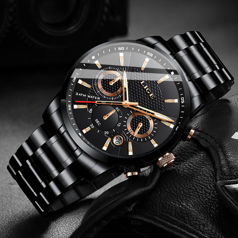 LIGE Men Fashion Sport Quartz Clock Men's Watches
