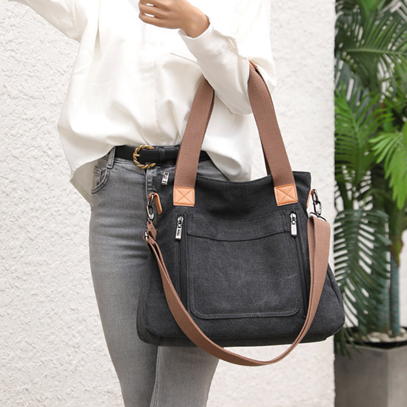 Women Totes All-match Portable Large-capacity Female Canvas Casual Shoulder Bags