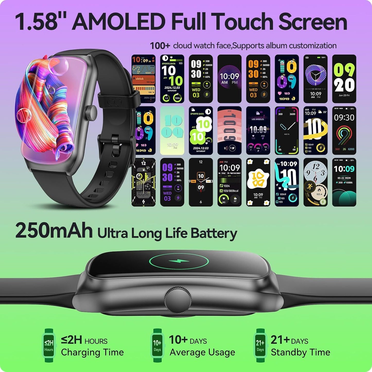 Unisex Fitness Tracking Smartwatch With Heart Rate, Blood Oxygen And Sleep Monitoring, Waterproof Function, Pedometer, Swimming Health Activity Tracking