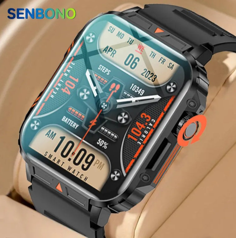 Outdoor Sports Square Smartwatch Answer Call Big Battery Fitness Tracker Waterproof For IOS Android