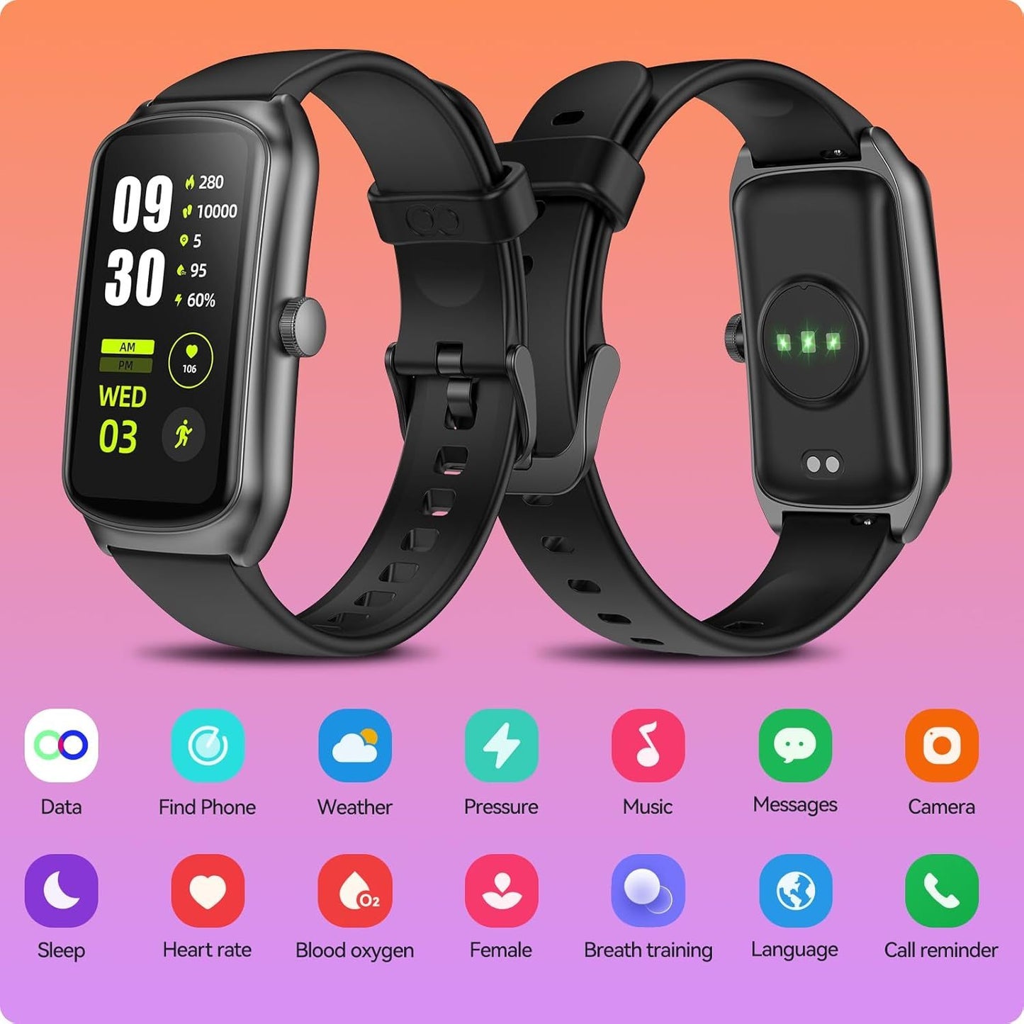 Unisex Fitness Tracking Smartwatch With Heart Rate, Blood Oxygen And Sleep Monitoring, Waterproof Function, Pedometer, Swimming Health Activity Tracking