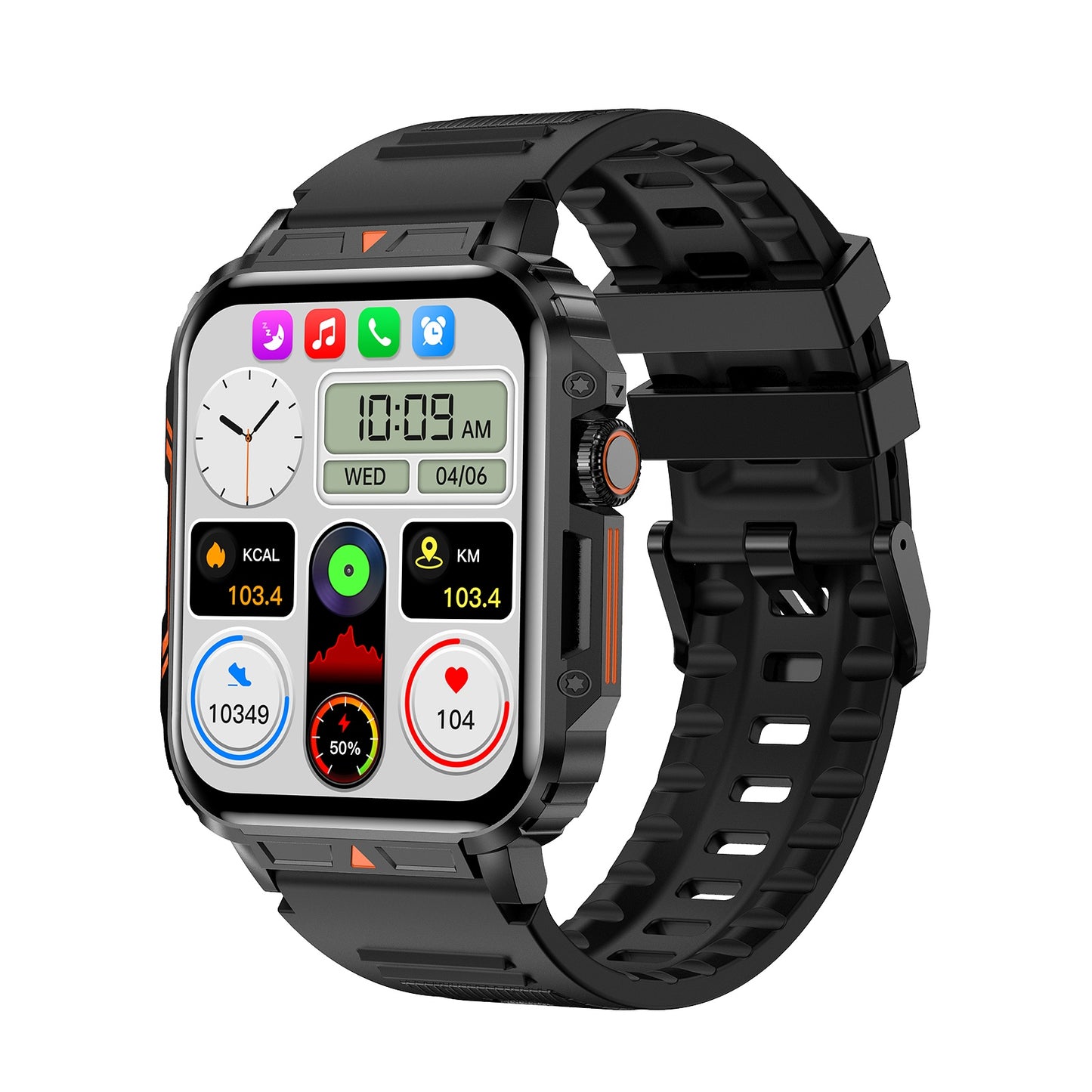 Outdoor Sports Square Smartwatch Answer Call Big Battery Fitness Tracker Waterproof For IOS Android