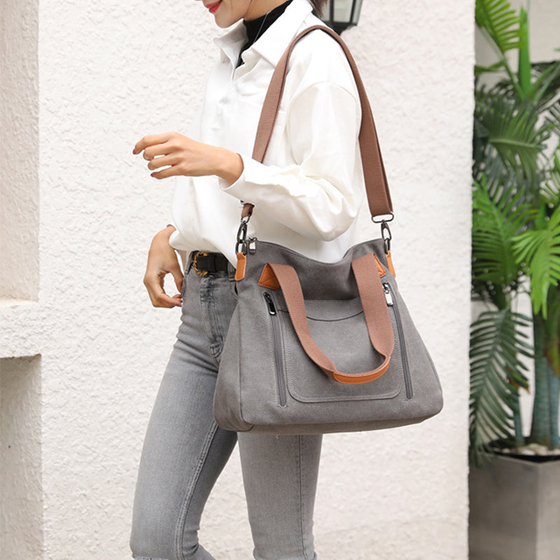 Women Totes All-match Portable Large-capacity Female Canvas Casual Shoulder Bags