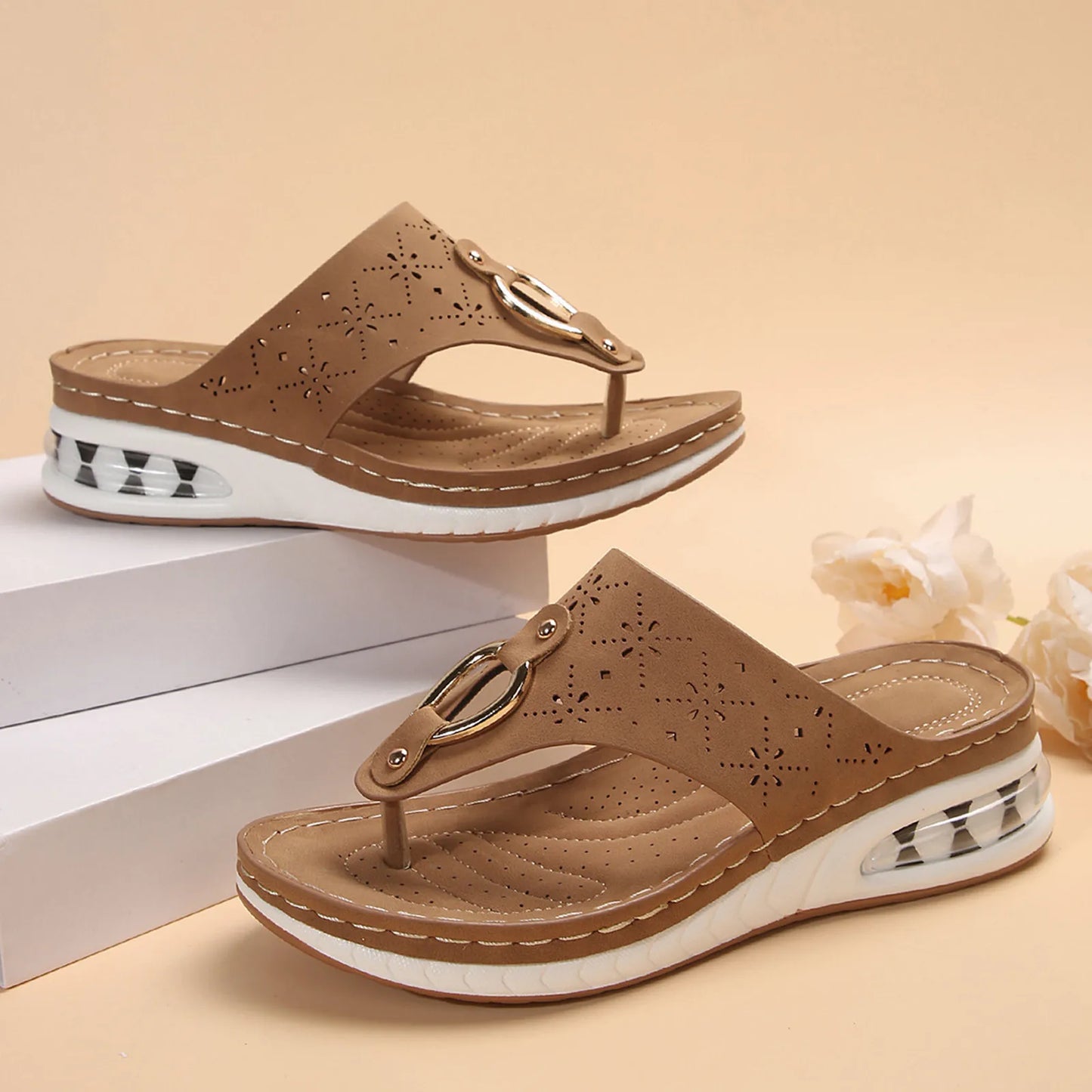 Summer Sandals Women Big Size Platform Wedges Sandals Slippers Non-slip Open Toe Flip Flops