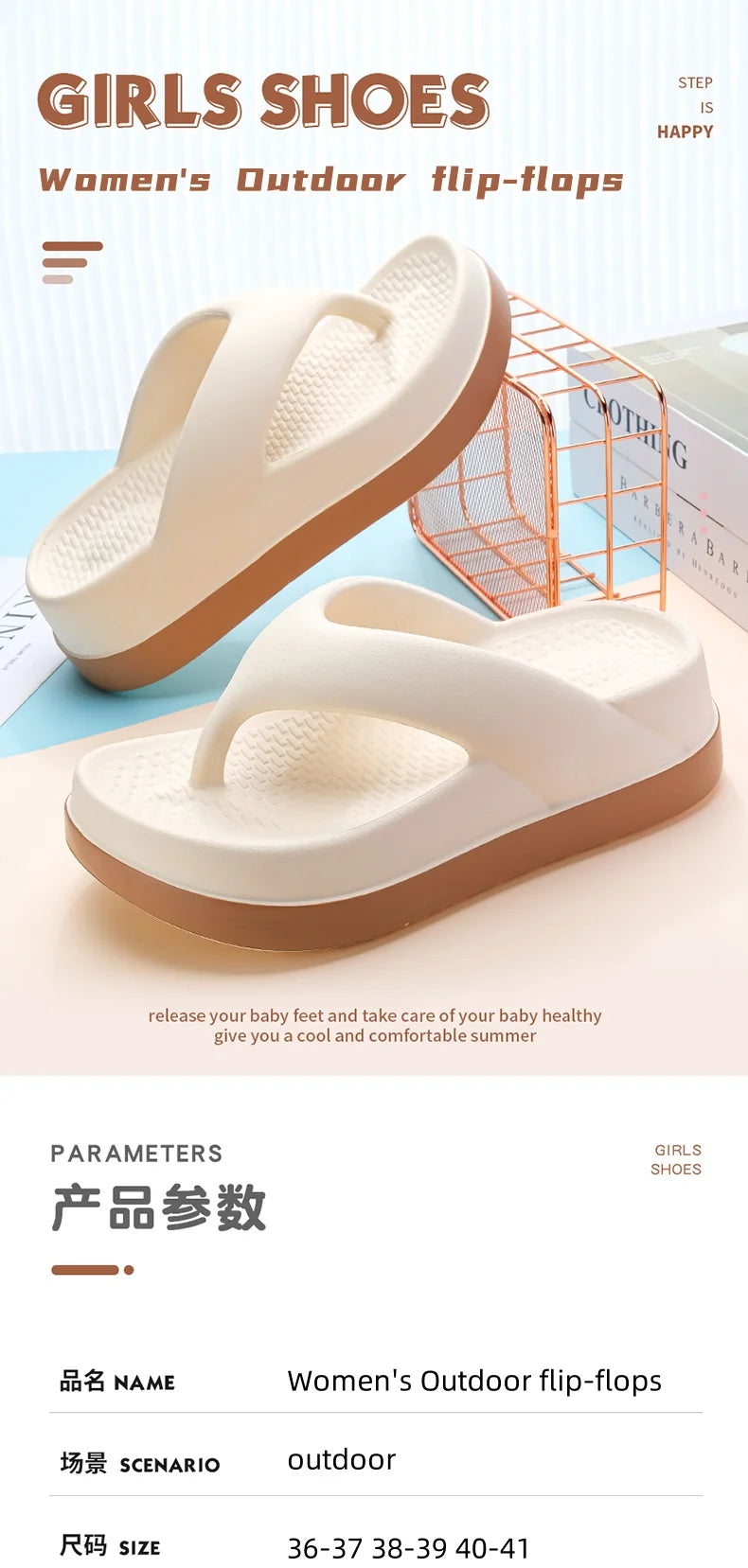 Woman flip flops Popular Design Shoes Casual Platform Sandals non-slip Outdoor slippers Unique features Flat sandals