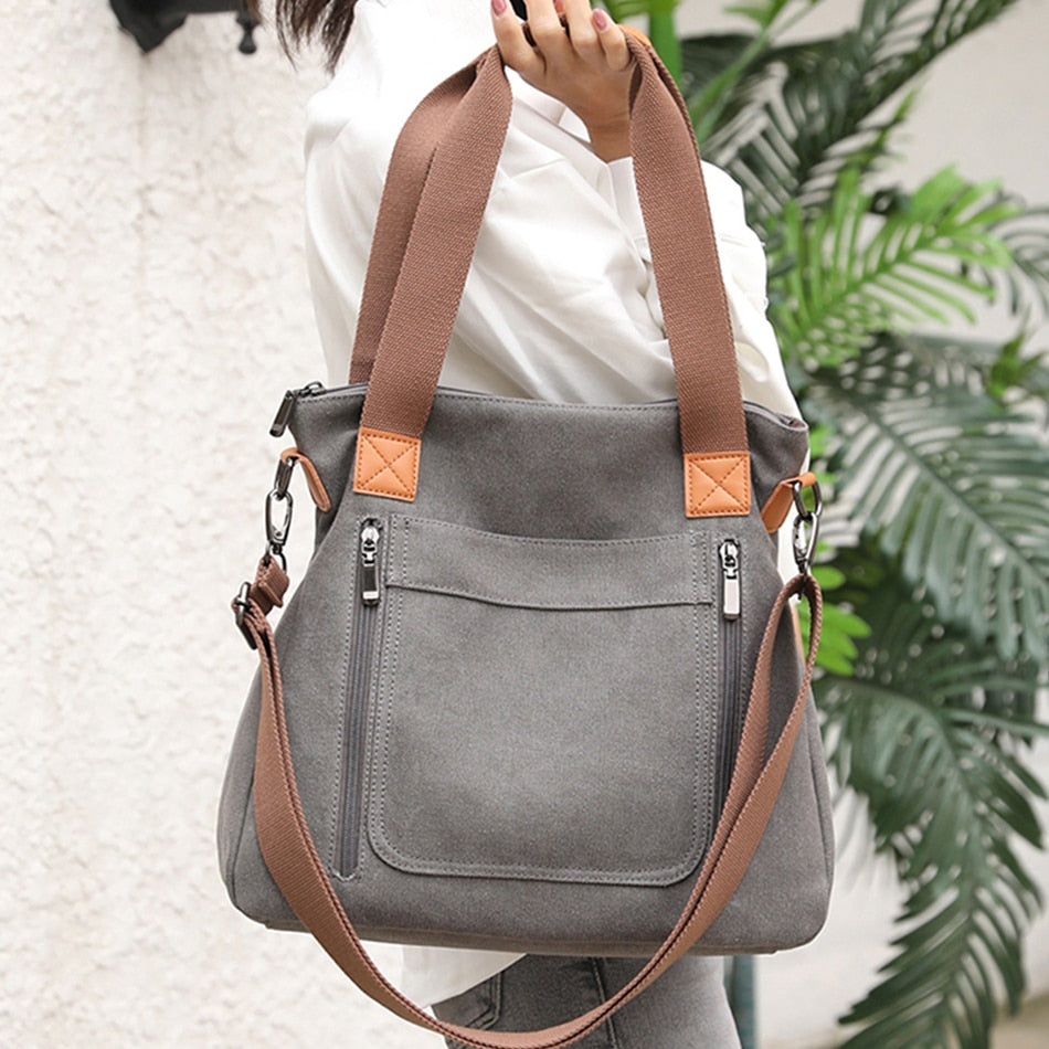 Women Totes All-match Portable Large-capacity Female Canvas Casual Shoulder Bags