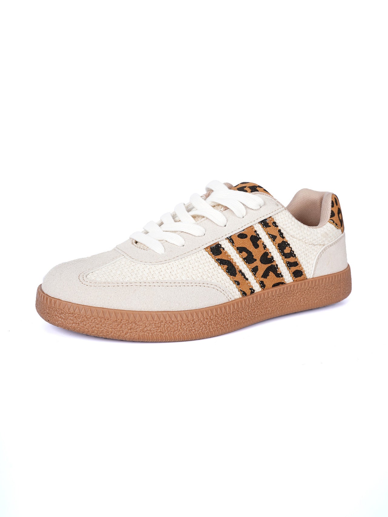 Retro Lace-up Color-block Round-toe Contrasting-color Flats