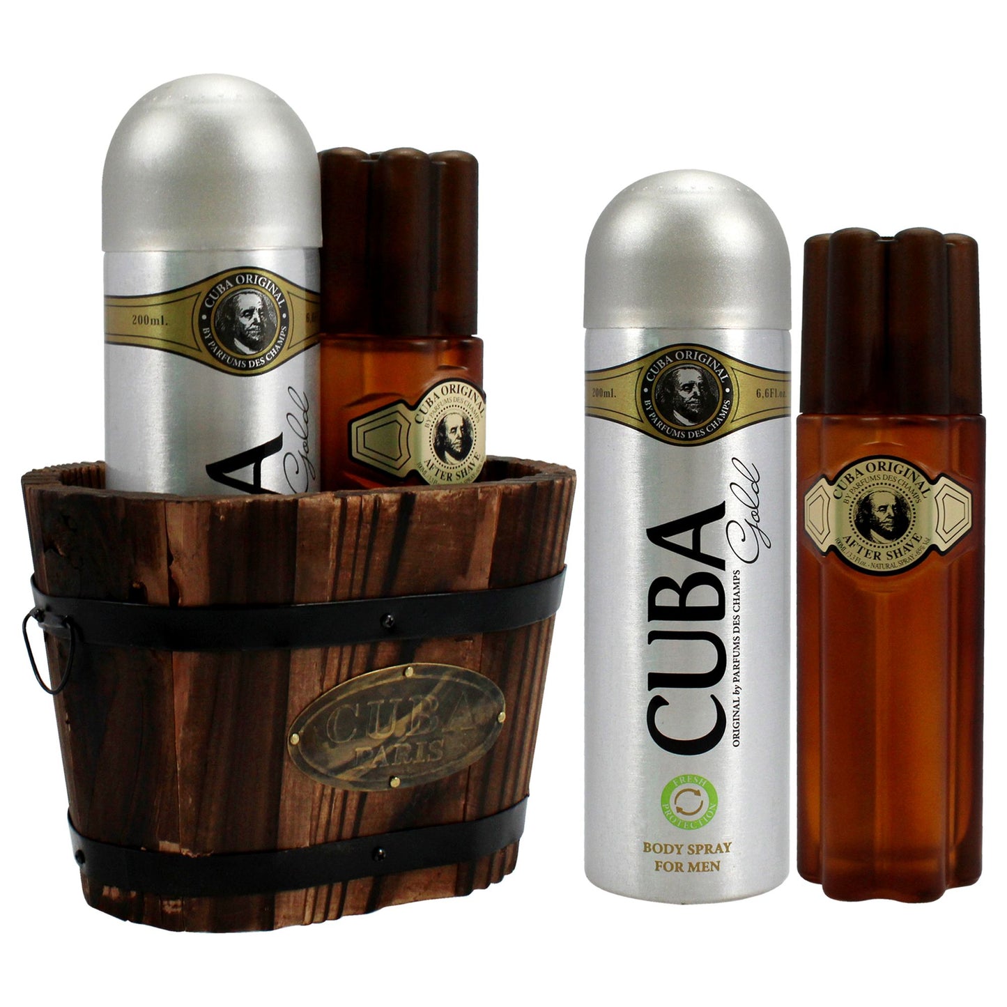Cuba Gold by Cuba for Men - 2 Pc Gift Set 3.4oz After Shave, 6.7oz Body Spray For Men
