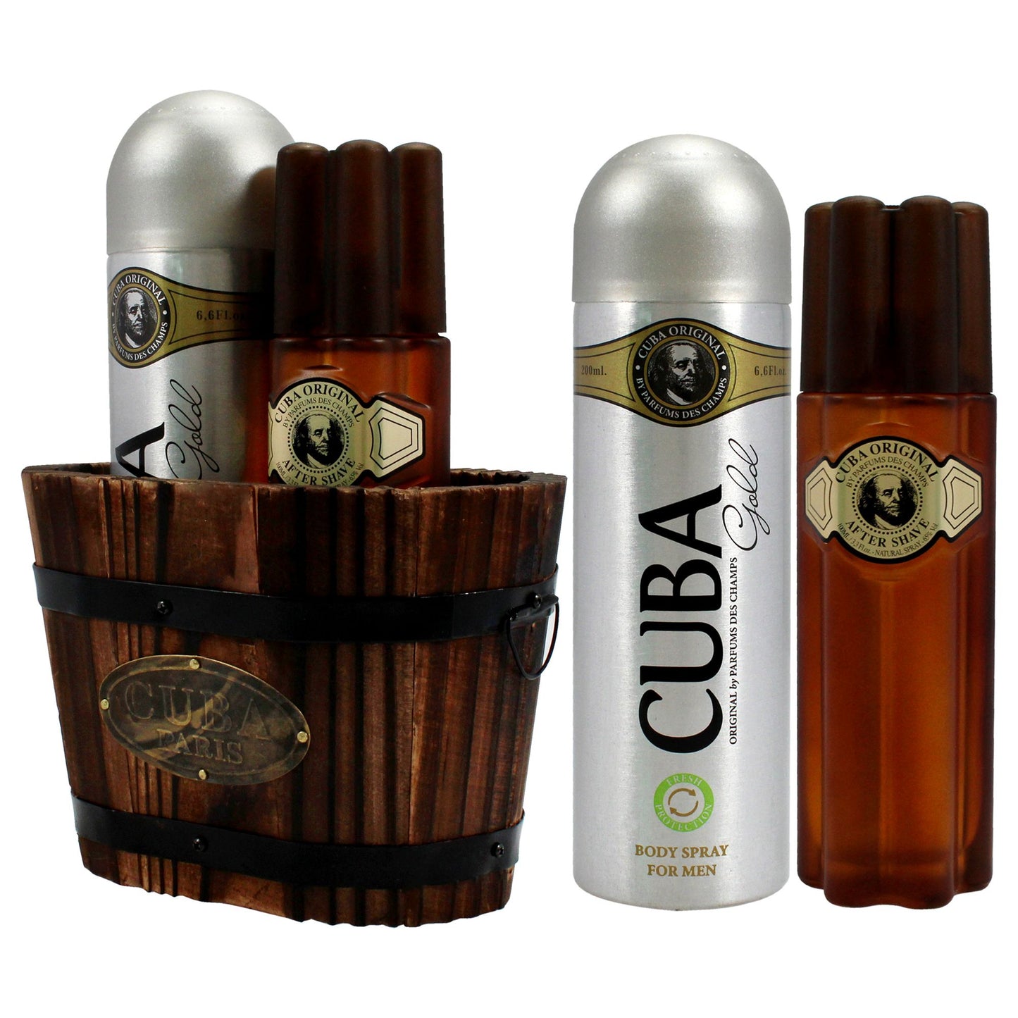 Cuba Gold by Cuba for Men - 2 Pc Gift Set 3.4oz After Shave, 6.7oz Body Spray For Men