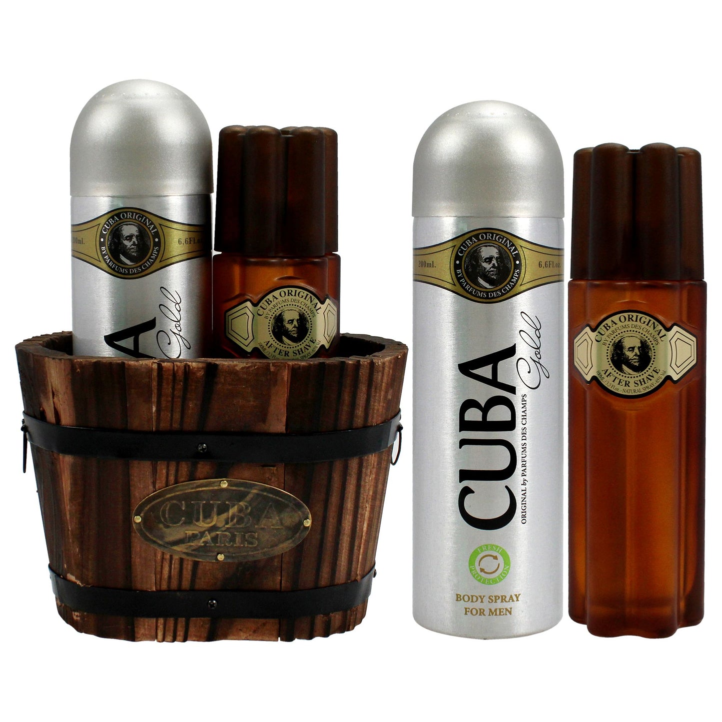 Cuba Gold by Cuba for Men - 2 Pc Gift Set 3.4oz After Shave, 6.7oz Body Spray For Men