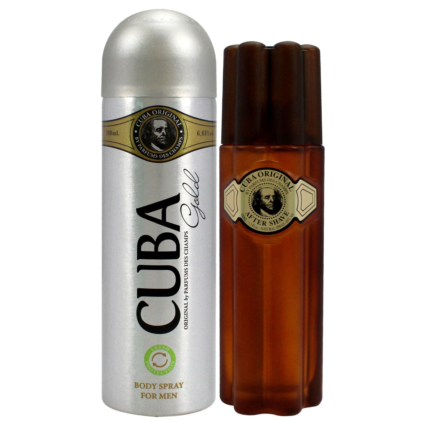 Cuba Gold by Cuba for Men - 2 Pc Gift Set 3.4oz After Shave, 6.7oz Body Spray For Men