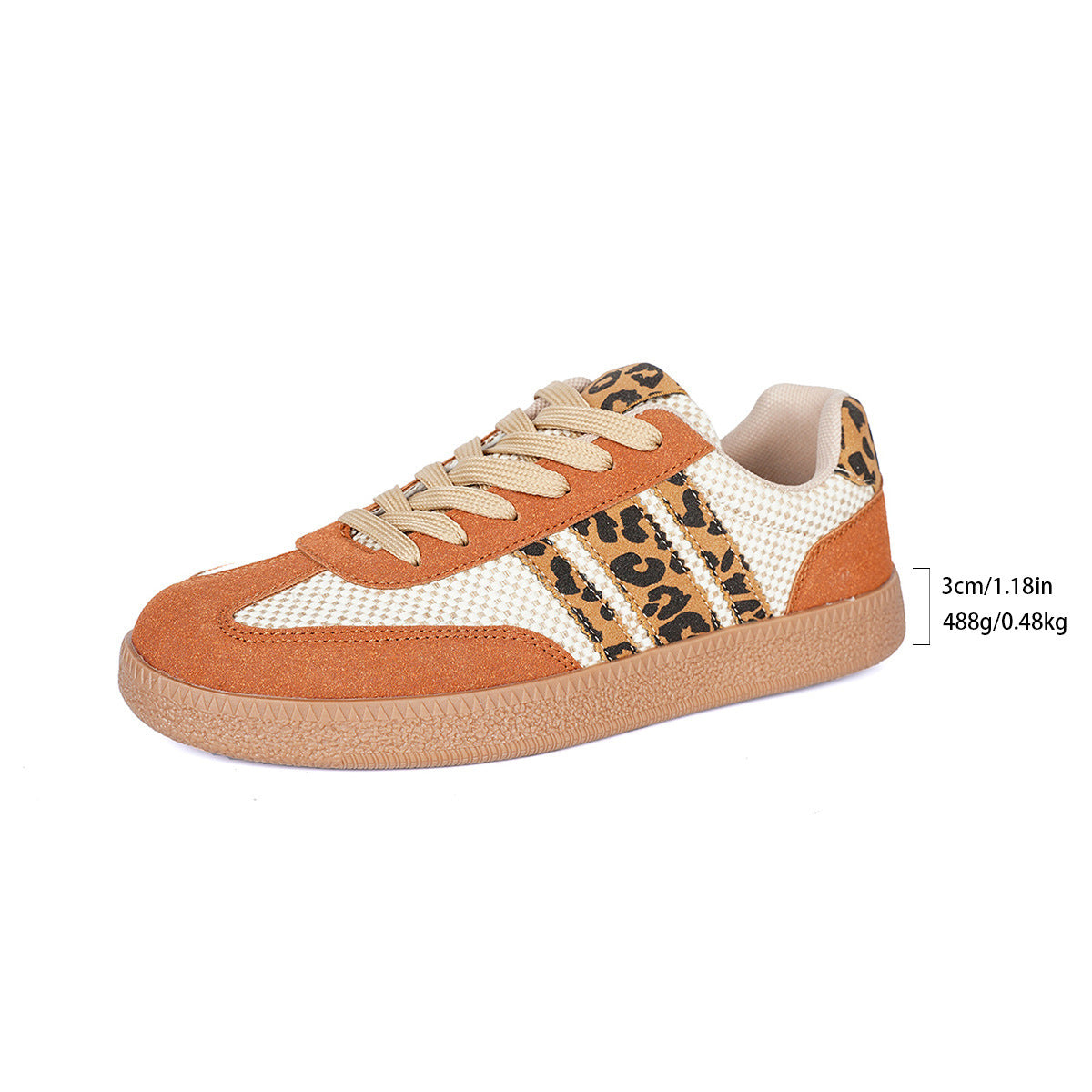Retro Lace-up Color-block Round-toe Contrasting-color Flats